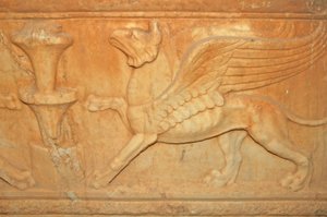 Libye, détail de sculpture de bête mythique sur sarcophage attique (2e siècle après J.-C.) - Unbekannt