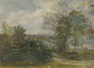 Lichfield - Vue lointaine : peinture à l