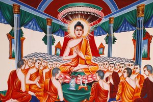 Vie du Bouddha : Instruisant l