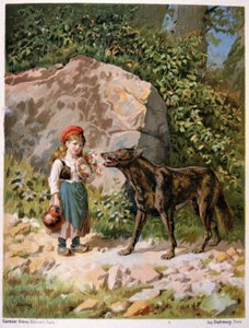 Le Petit Chaperon Rouge et le loup, fin du 19e siècle - Unbekannter Künstler