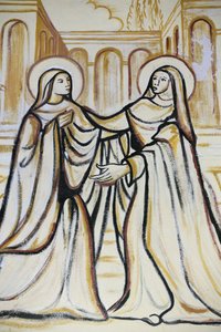 Cathédrale du Sacré-Cœur de Lomé. La Visitation (la visite de Marie à Élisabeth telle qu