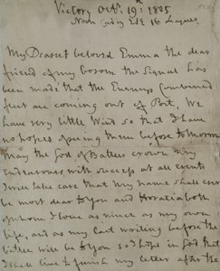 Dernière lettre de Lord Nelson (1758-1805) à Emma Hamilton, écrite depuis le 