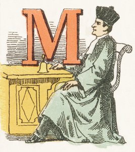 M - Magistrat - Alphabet Enfantin, Éditions Gordinne 1920 (gravure) - Unbekannt