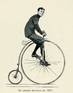 Homme à vélo à grande roue