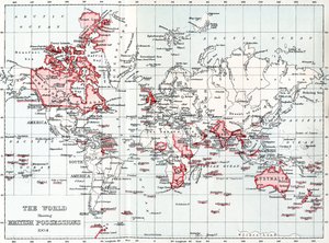 Carte du monde montrant les possessions britanniques en 1904. - Unbekannt