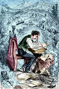 Mark Twain écrivant 