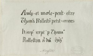 Église de Mayfield - Inscription à Thomas Rolleston : dessin à la plume, nd [?XVIIIe siècle] - Unbekannt