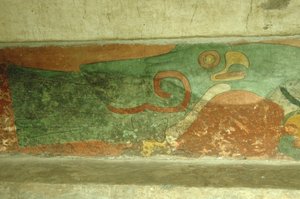 Mexique, Mexico, Teotihuacan (1er siècle après J.-C.), Temple des Jaguars, fresque de perroquet - Unbekannt