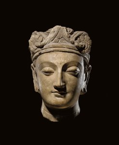 Tête monumentale de Bodhisattva du Gandhara, 2e-3e siècle - Unbekannt