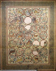 Mosaïque de Quabr Hiram du sol de la nef centrale de l