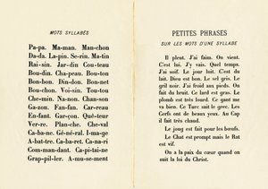 Mots syllabes et petites phrases sur les mots d