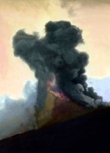 Éruption du mont Etna en 1910 - Unbekannter Künstler