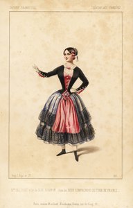 Mme Elisabeth Augustine Bressant en tant que Nini Pompon dans "Les Deux Compagnons du Tour de France" de Lockroy et Wailly, Théâtre des Variétés - Unbekannter Künstler