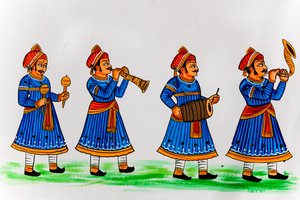 Peinture murale dans la vieille ville, Udaipur, Rajasthan, Inde, Asie - Unbekannter Künstler