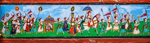 Peinture murale dans la vieille ville de Bundi, Bundi, Rajasthan, Inde, Asie