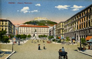 Naples Piazza Municipio, début du 20e siècle (carte postale) - Unbekannter Künstler