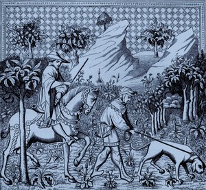 Noble en costume de chasse à cheval - Unbekannter Künstler