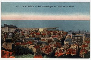 Normandie, Calvados, Trouville : vue panoramique du casino et des jetées - Carte postale fin 19e-20e siècle - William M. Timlin