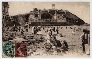 Normandie, Manche, Granville : les rochers de la plage - Carte postale datée 1926 - William M. Timlin