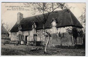 Normandie, Orne, Les Champeaux : vue de la ferme de Ronceray, maison de Charlotte Corday - Carte postale fin 19e-début 20e siècle - William M. Timlin