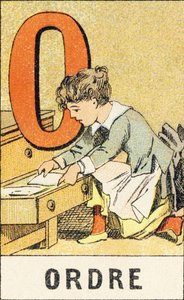 O : Ordre - Gravure extraite de ABCD des petites filles. Pellerin & Cie, imprimeur-éditeur, Epinal, vers 1890. Série A. - Unbekannt