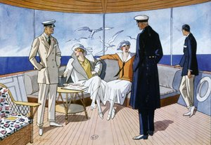 Sur un yacht, c. 1925 - Unbekannter Künstler