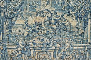 Oporto, Cathédrale Sé (12e siècle), azulejos, carreaux bleus peints à la main - Unbekannter Künstler