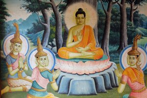 Peinture représentant la vie de Bouddha à Wat Nokhor Kompong Cham Cambodge - Unbekannt