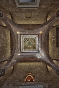 Palerme, Le Palais Royal ou Palazzo dei Normanni (Palais des Normands), Tour Joharia, la Salle des Vents : flèche en bois avec la Rose des Vents (Rose des Compas) au centre, vue zénithale - Unbekannter Künstler