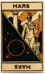 Paranormal. Astrologie. Mars (planète). Carte astrologique de : Le Tarot Astrologique, par Georges Muchery, France - Unbekannter Künstler