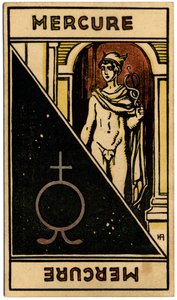 Paranormal. Astrologie. Mercure (planète). Carte astrologique de : Le Tarot Astrologique, par Georges Muchery, France - Unbekannter Künstler