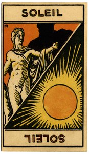 Paranormal. Astrologie. Le Soleil (étoile). Carte astrologique de : Le Tarot Astrologique, par Georges Muchery, France - Unbekannter Künstler