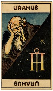 Paranormal. Astrologie. Uranus (planète). Carte astrologique de : Le Tarot Astrologique, par Georges Muchery, France - Unbekannter Künstler
