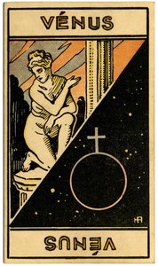 Paranormal. Astrologie. Vénus (planète). Carte astrologique de : Le Tarot Astrologique, par Georges Muchery, France - Unbekannter Künstler