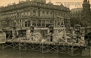 Construction du métro de Paris à Pont-au-Change
