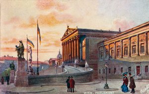Parlement de Vienne, fin du 19e/début du 20e siècle (carte postale) - Unbekannter Künstler