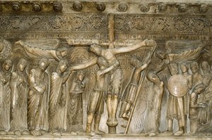 Parme Émilie-Romagne Italie Piazza del Duomo dans le Dôme Desposizione Descente de Croix de Benedetto Antelami 1178