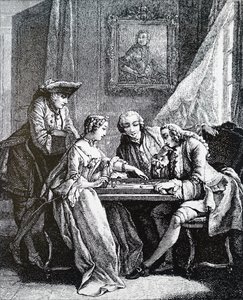 Personnes jouant au tric-trac