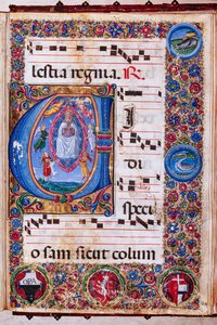 Bibliothèque Piccolomini : livre de chœur, cod. 15.Q., ff. 64r avec « Assomption de la Vierge » - Unbekannter Künstler
