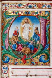 Bibliothèque Piccolomini : livre de chœur, cod. 29.13, ff. 30r avec « Transfiguration » (détail) - Unbekannter Künstler