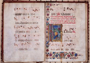 Bibliothèque Piccolomini : livre de chœur, cod. 7.G, ff. 40v-41r avec « Vision de Jérémie » - Unbekannter Künstler