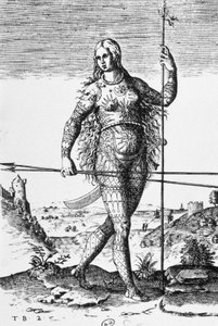 Femme picte tatouée portant des armes - Unbekannter Künstler