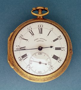 Montre de poche, avec boîtier en argent doré et cadran en émail blanc, anglaise, par John Arnold