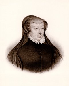 Portrait de Catherine de Médicis (Caterina de Medici) (1519-1589). Reine de France, gravure du 19ème siècle - Unbekannter Künstler