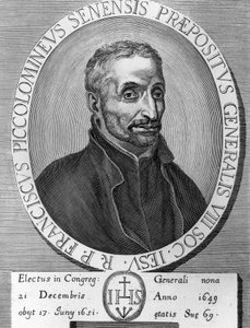Portrait de Francesco Piccolomini (1582-1651), jésuite italien, supérieur général de la Compagnie de Jésus de 1649 à 1651, gravure - William M. Timlin