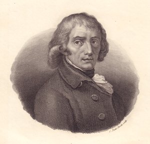 Portrait du poète italien Giuseppe Parini (1729-1799), gravure sur cuivre de Piotti d