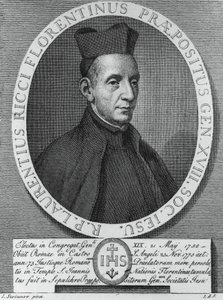 Portrait de Lorenzo Ricci (1703-1775), jésuite italien et 18e Supérieur Général de la Compagnie de Jésus, gravure