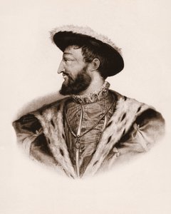 Portrait du roi de France François Ier (1494-1547) Gravure du 19ème siècle - Unbekannter Künstler