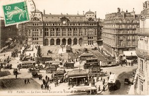 Carte postale/Gare Saint-Lazare/Paris/Seine/Île-de-France/France