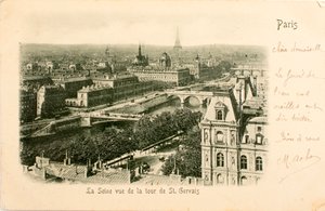 Carte postale/La Seine depuis la tour Saint-Gervais/Paris/Seine/Île-de-France/France